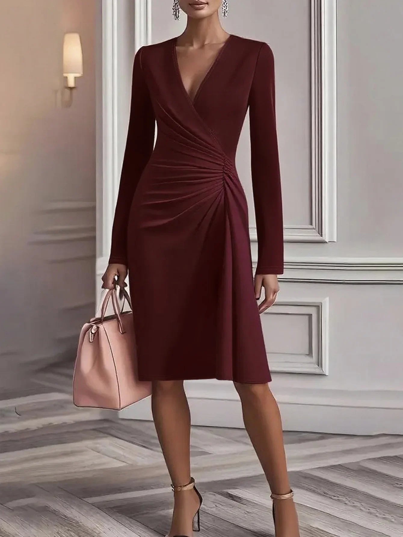 Valencia Wrap Wedding Guest Midi Dress