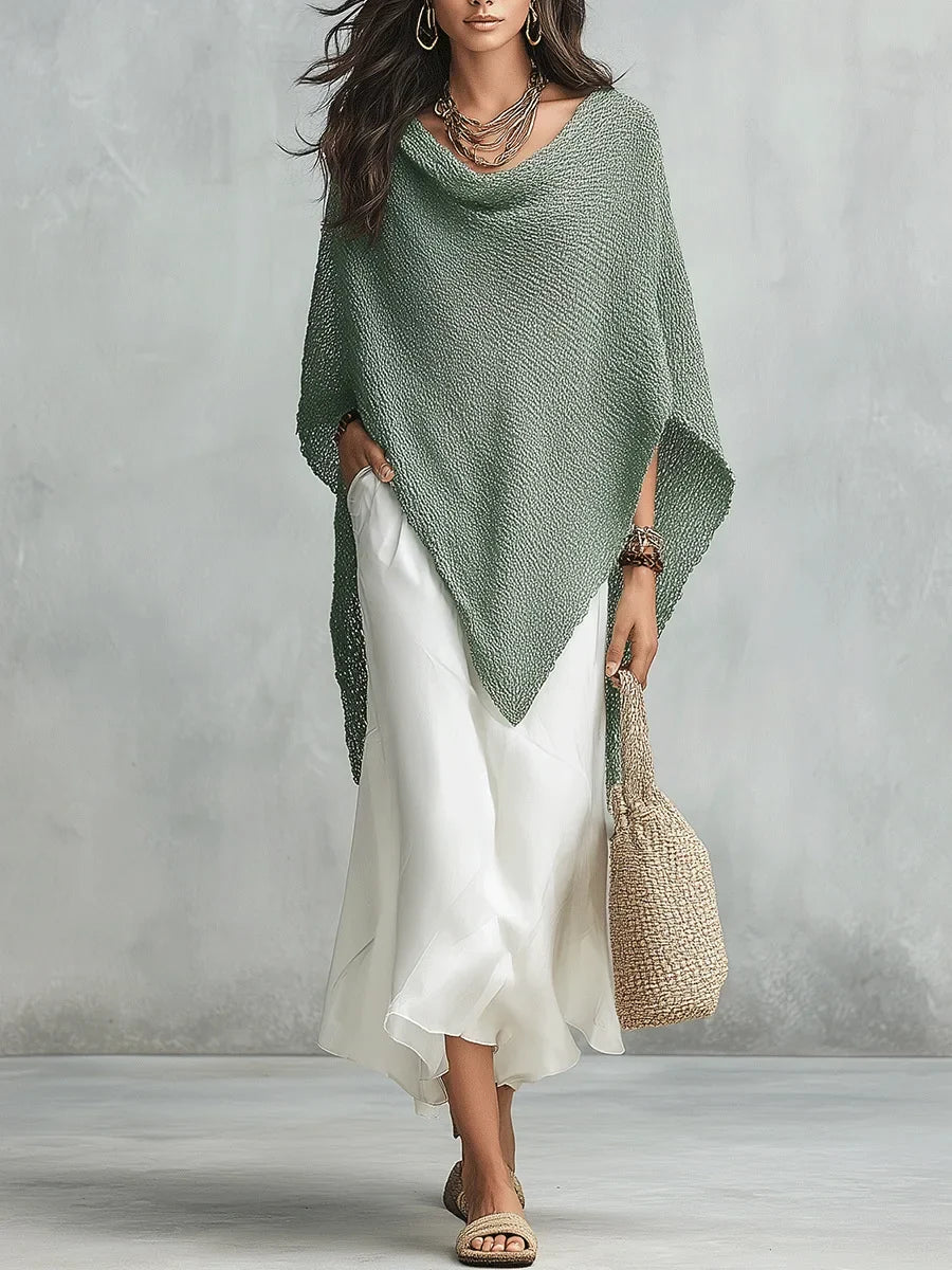 Amara Knit Poncho Maxi Dress Set