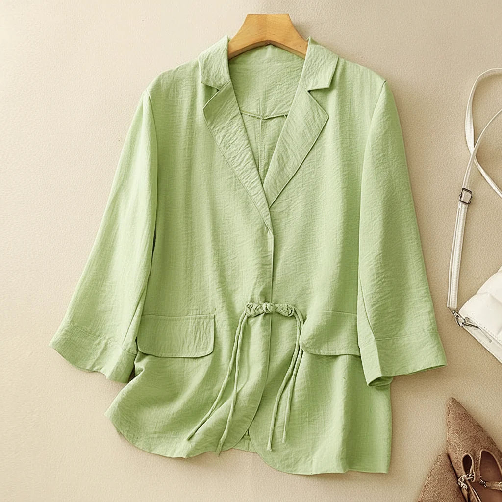 Sienna Drawstring Linen Blazer