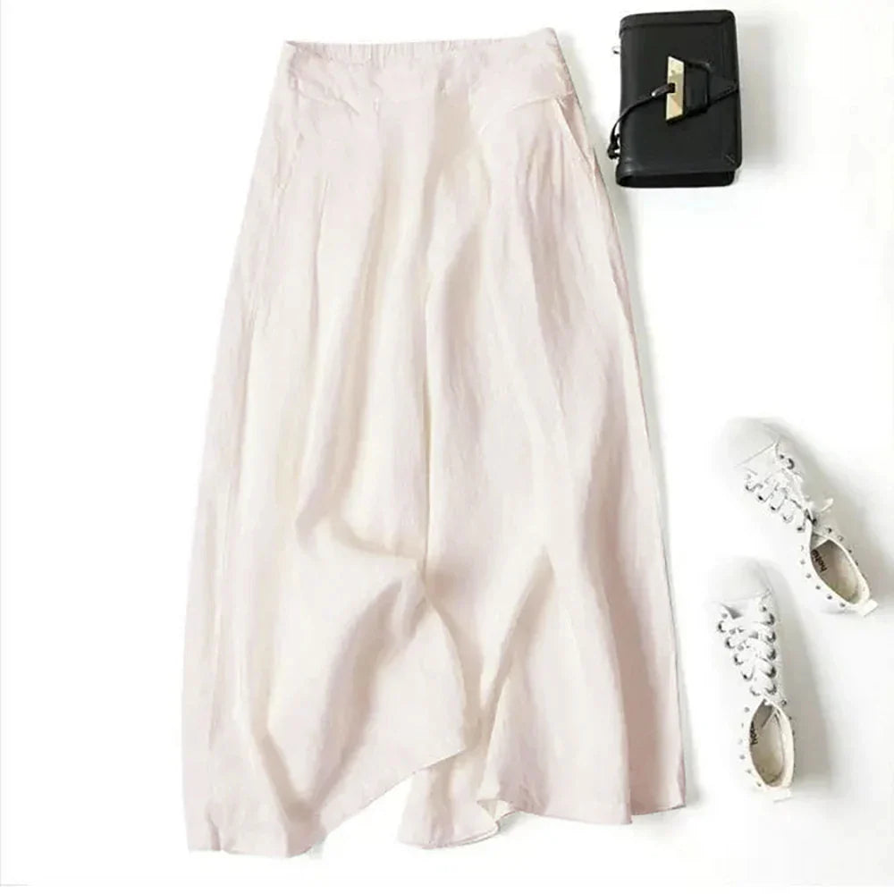 Viora Cotton Linen Wide Leg Pants