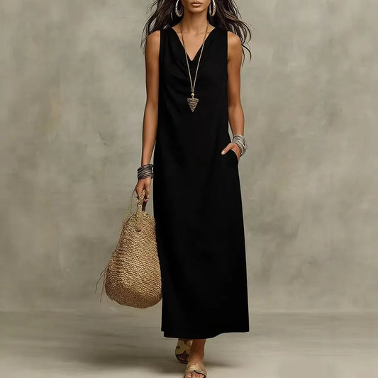 Zaffira Linen Sleeveless Maxi Dress