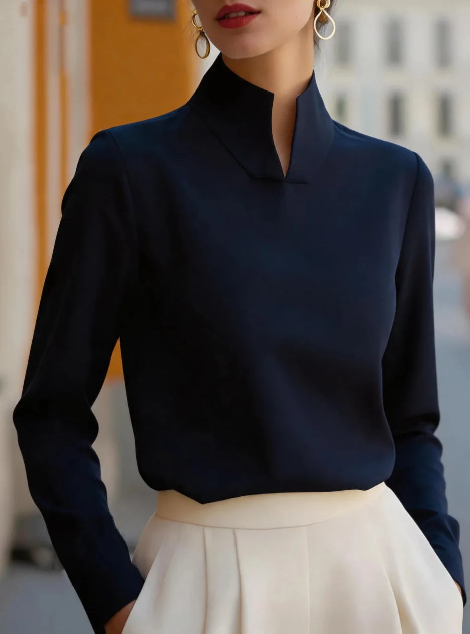 Brielle Stand Collar Blouse