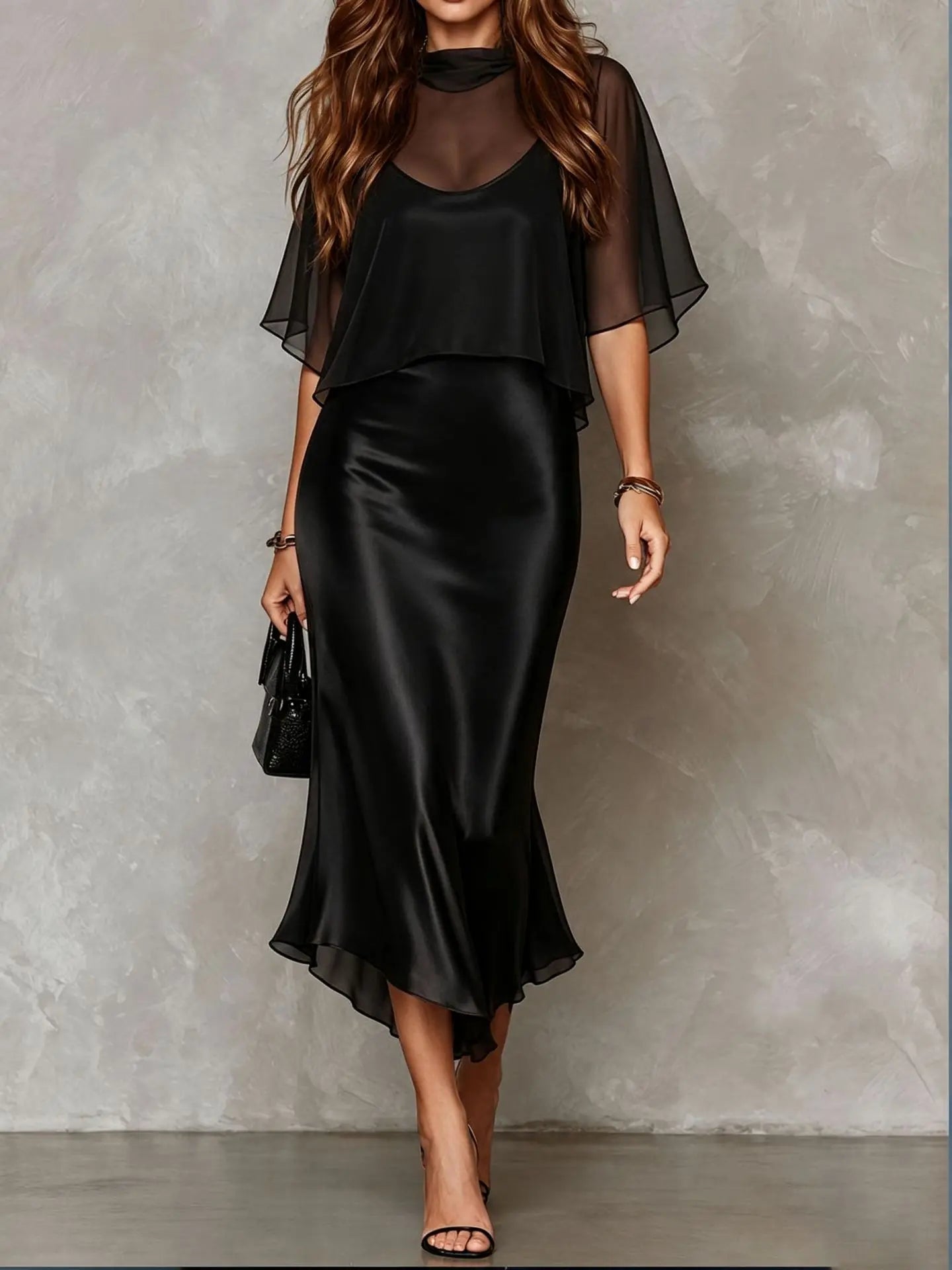 Maren Satin Midi Dress Set