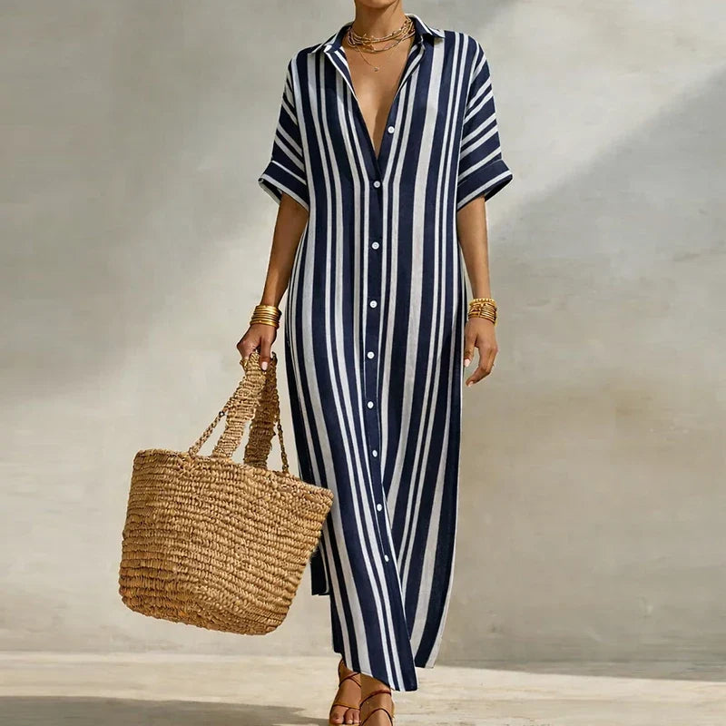 Cersei Linen Long Shirt Dress