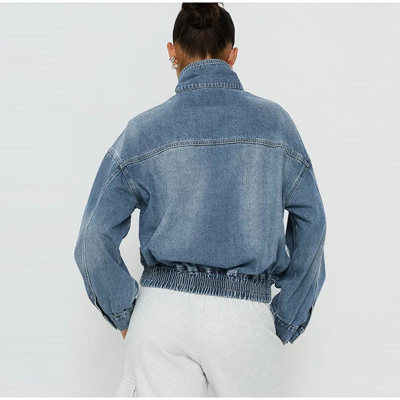 Orlinda Cropped Denim Jacket