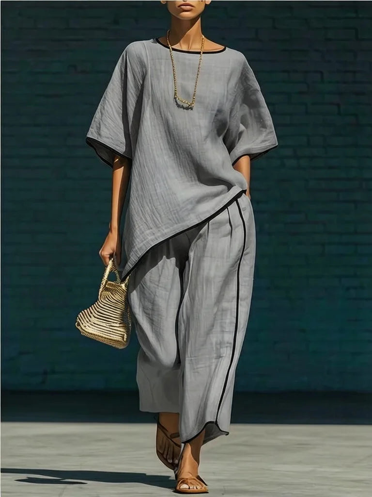 Valerie Linen Cropped Pant Set