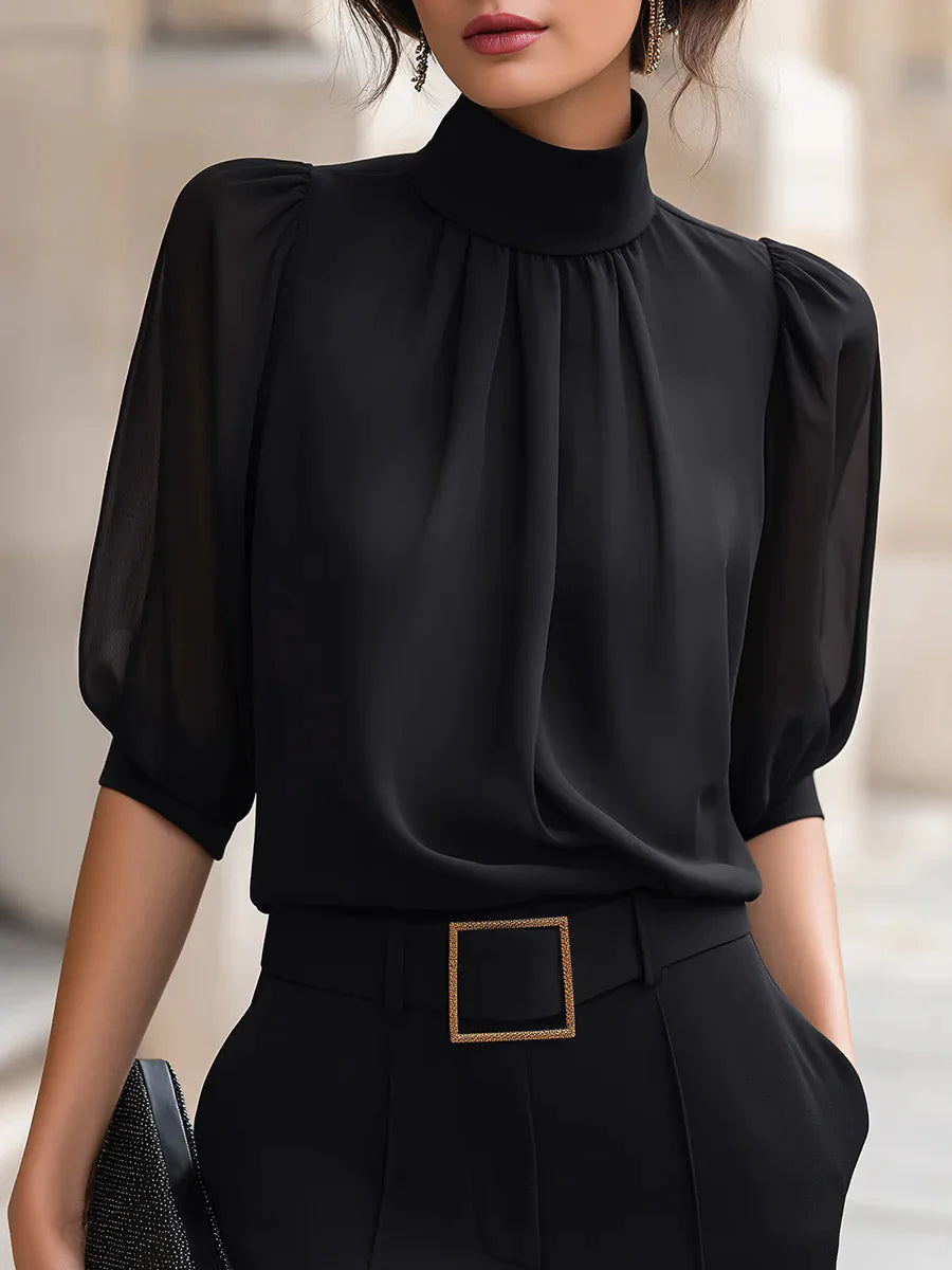 Olenna Pleated Chiffon Blouse