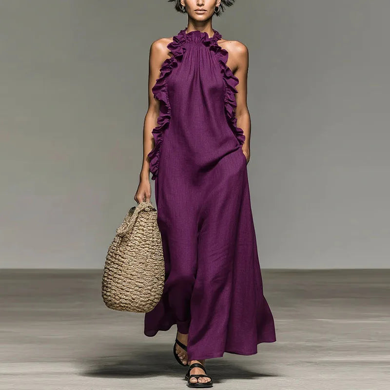 Quinn Halter Ruffle Dress