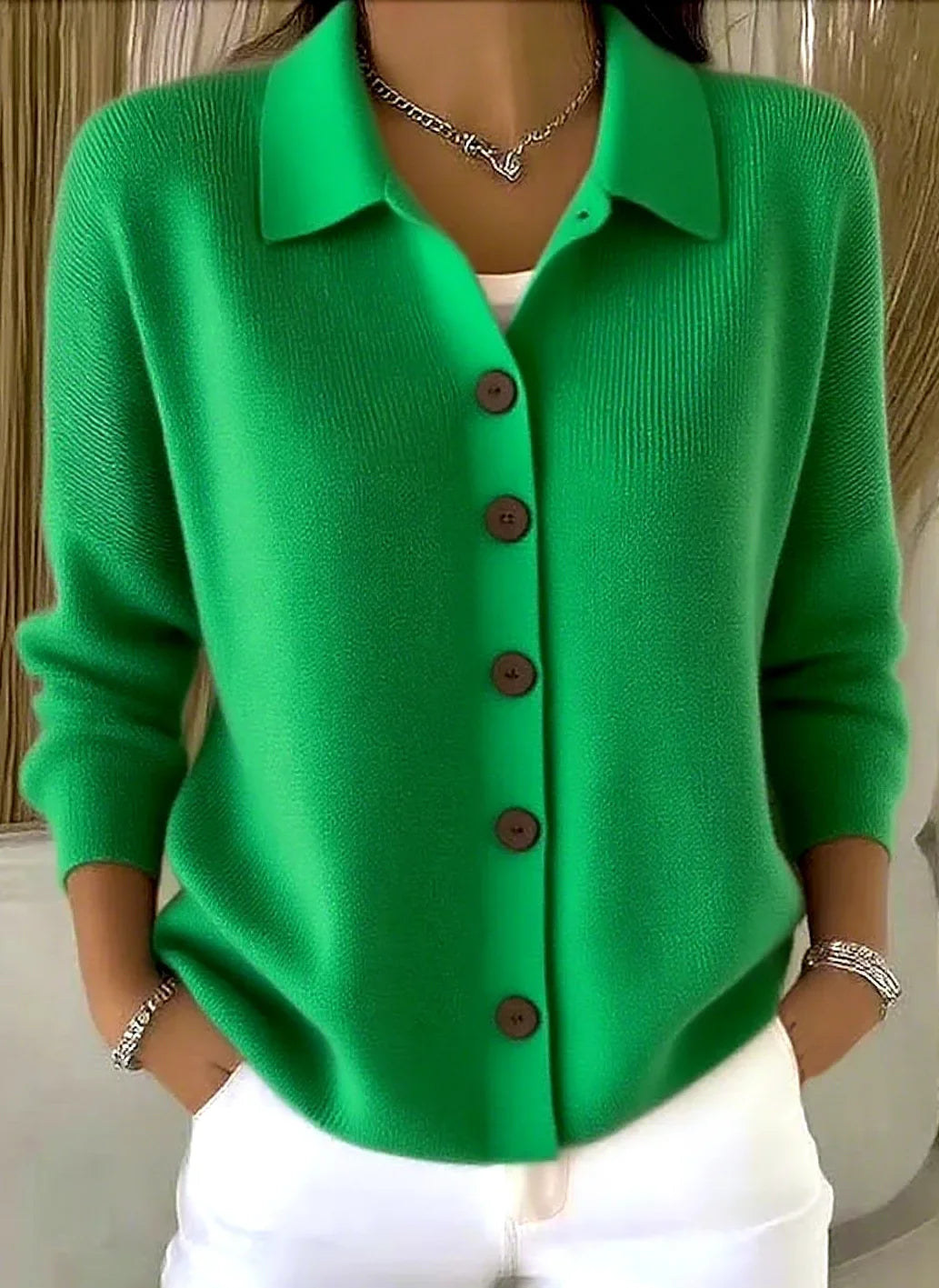 Fiona Collared Knit Cardigan