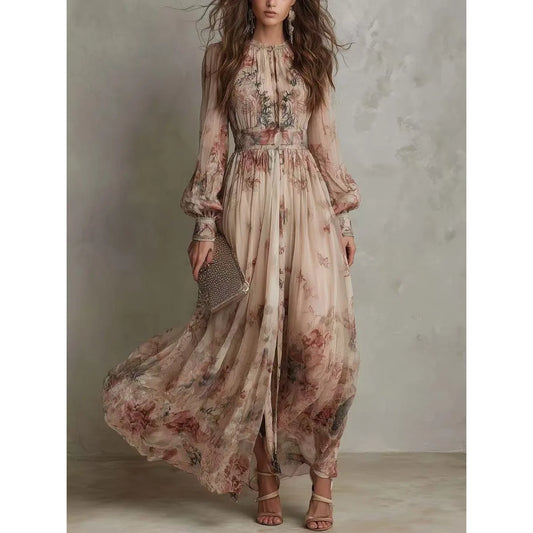 Emma Vintage Floral Maxi Dress