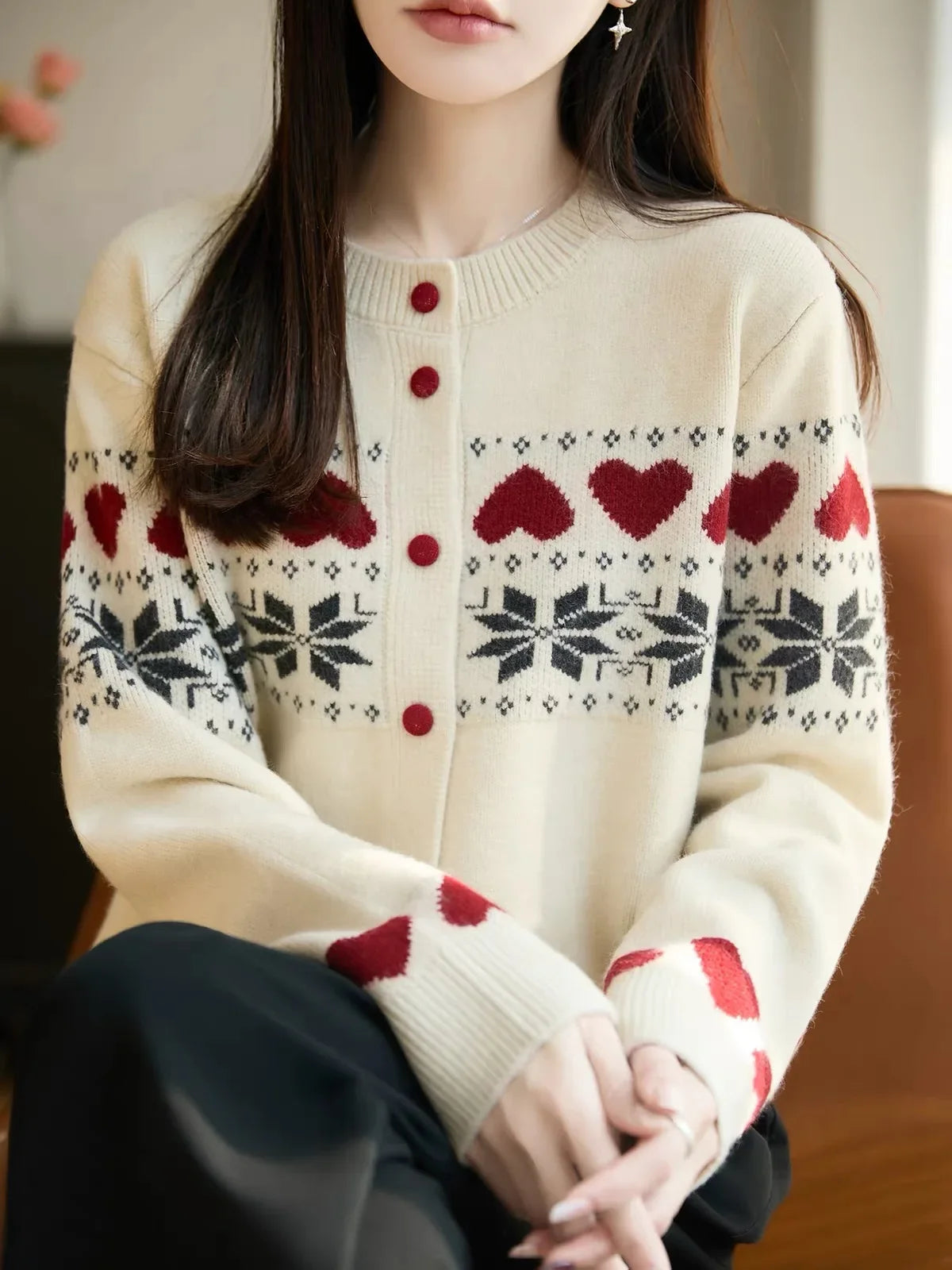 Leona Jacquard Knit Cardigan