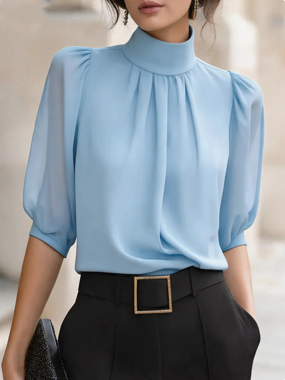 Olenna Pleated Chiffon Blouse