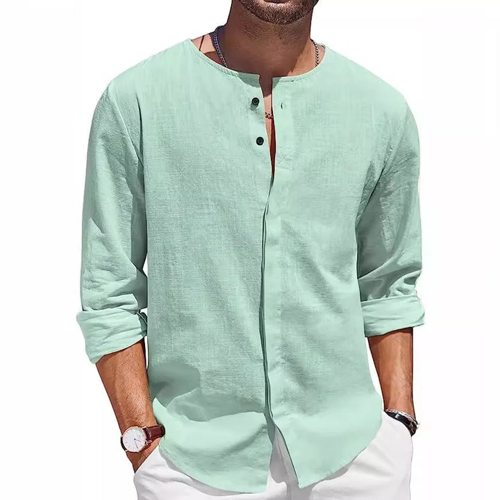 Shoreline Linen Henley Summer Shirt