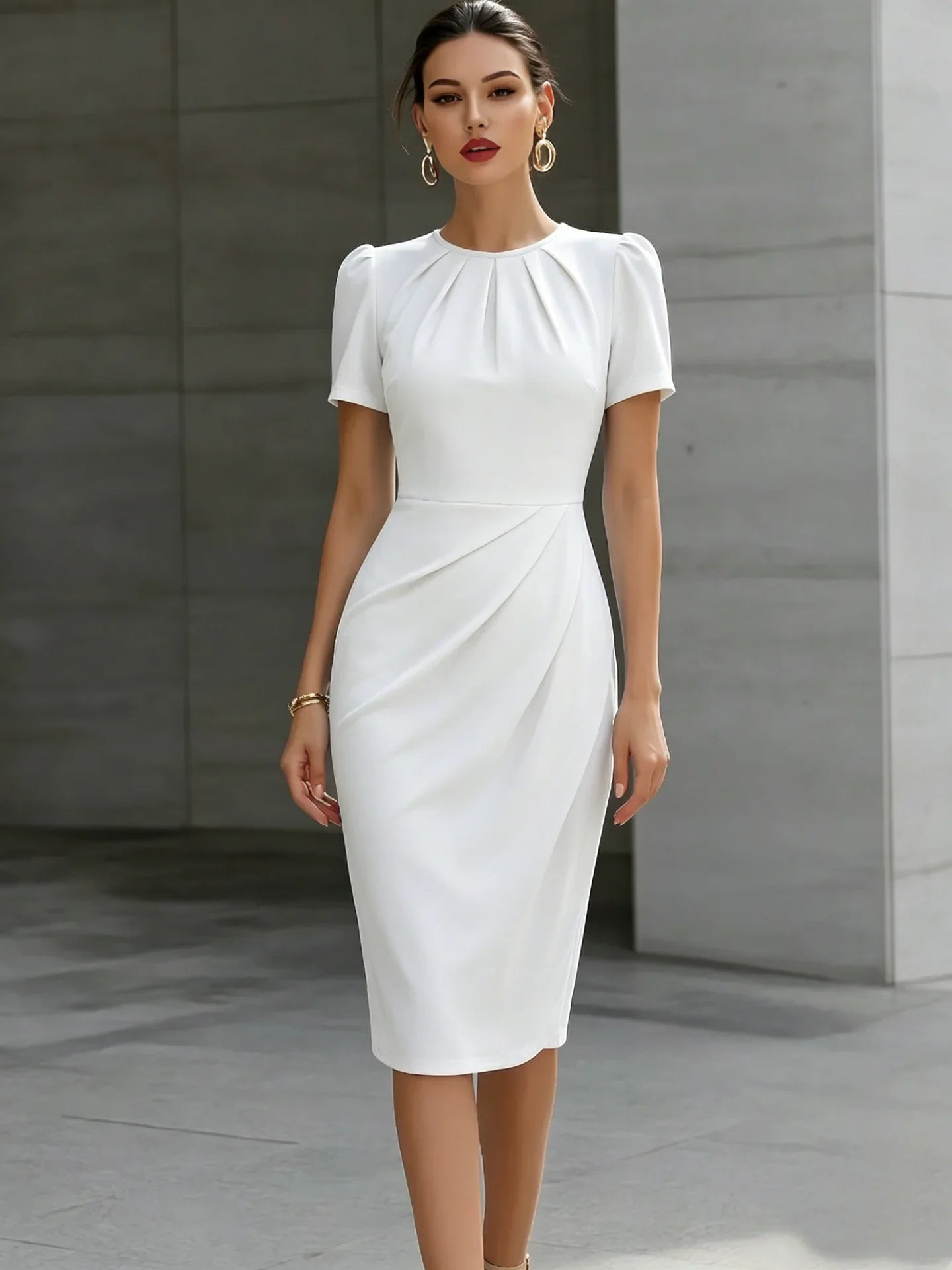 Cordella Waist Cinched Midi Dress