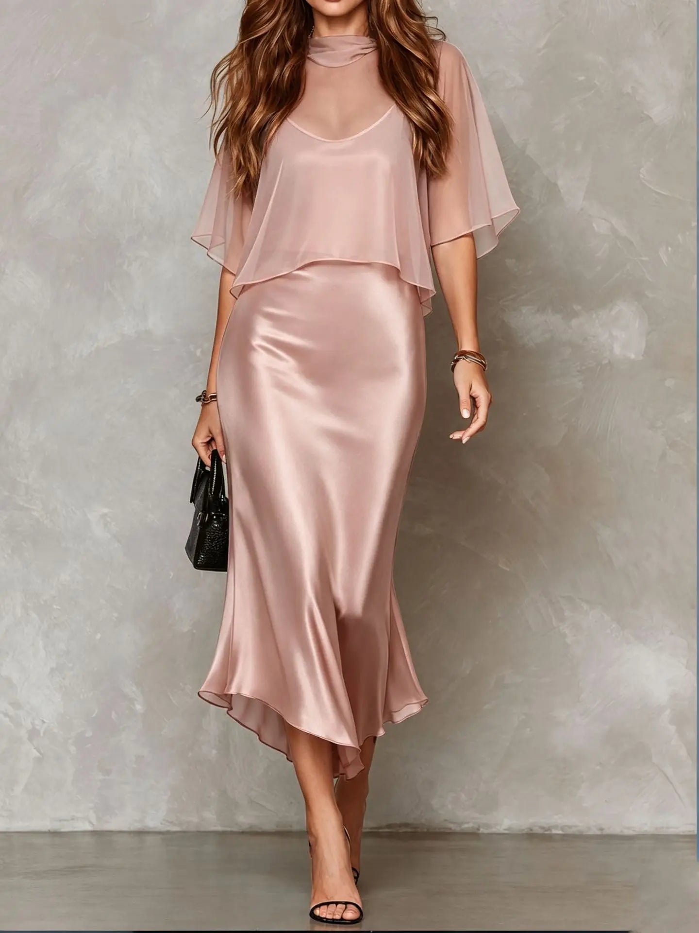 Maren Satin Midi Dress Set