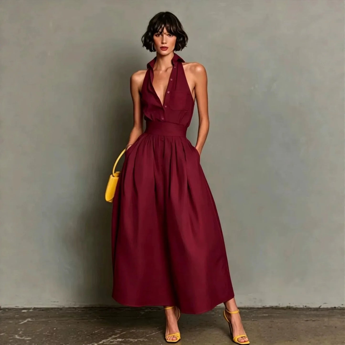 Polene Collar Shirt Midi Dress