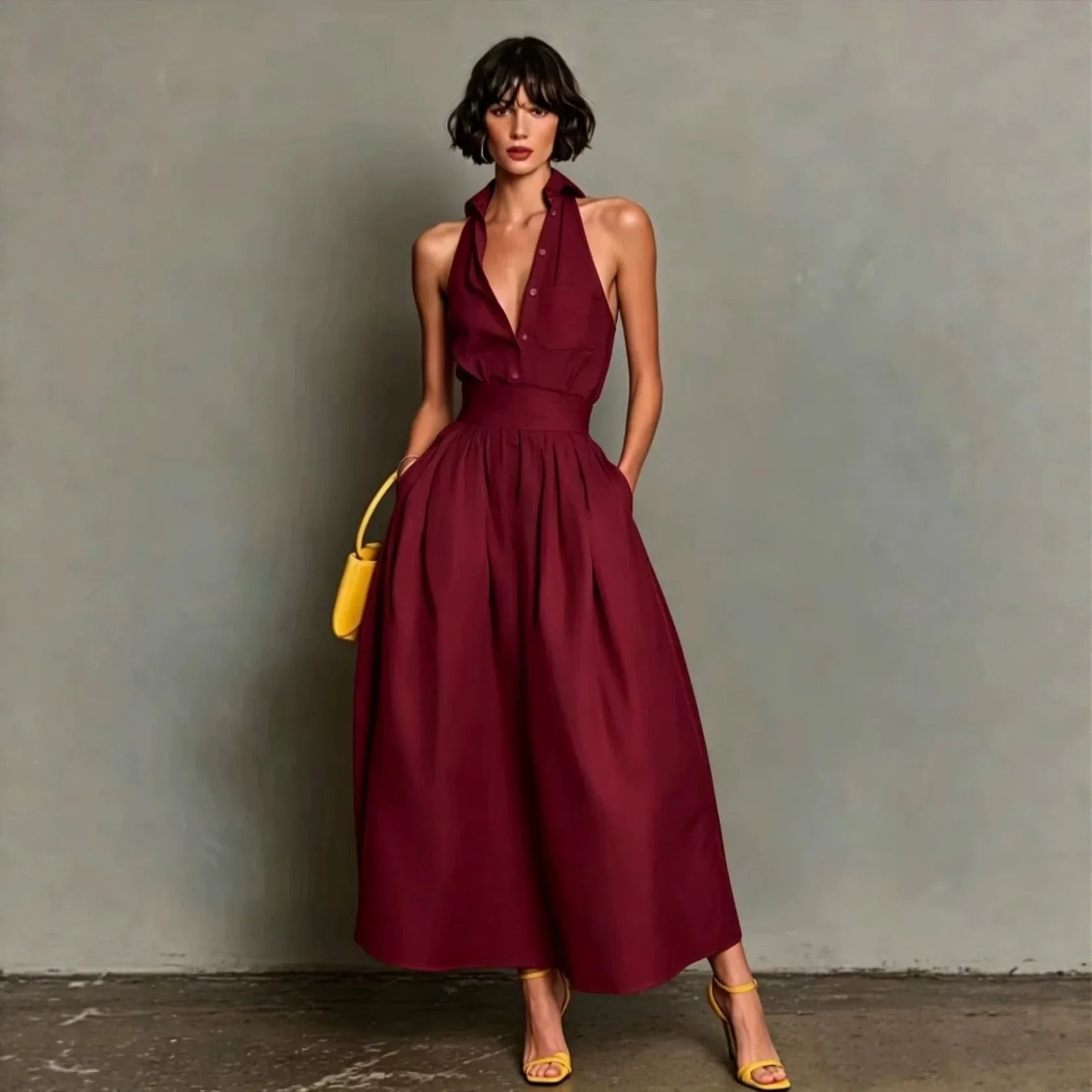 Polene Collar Shirt Midi Dress