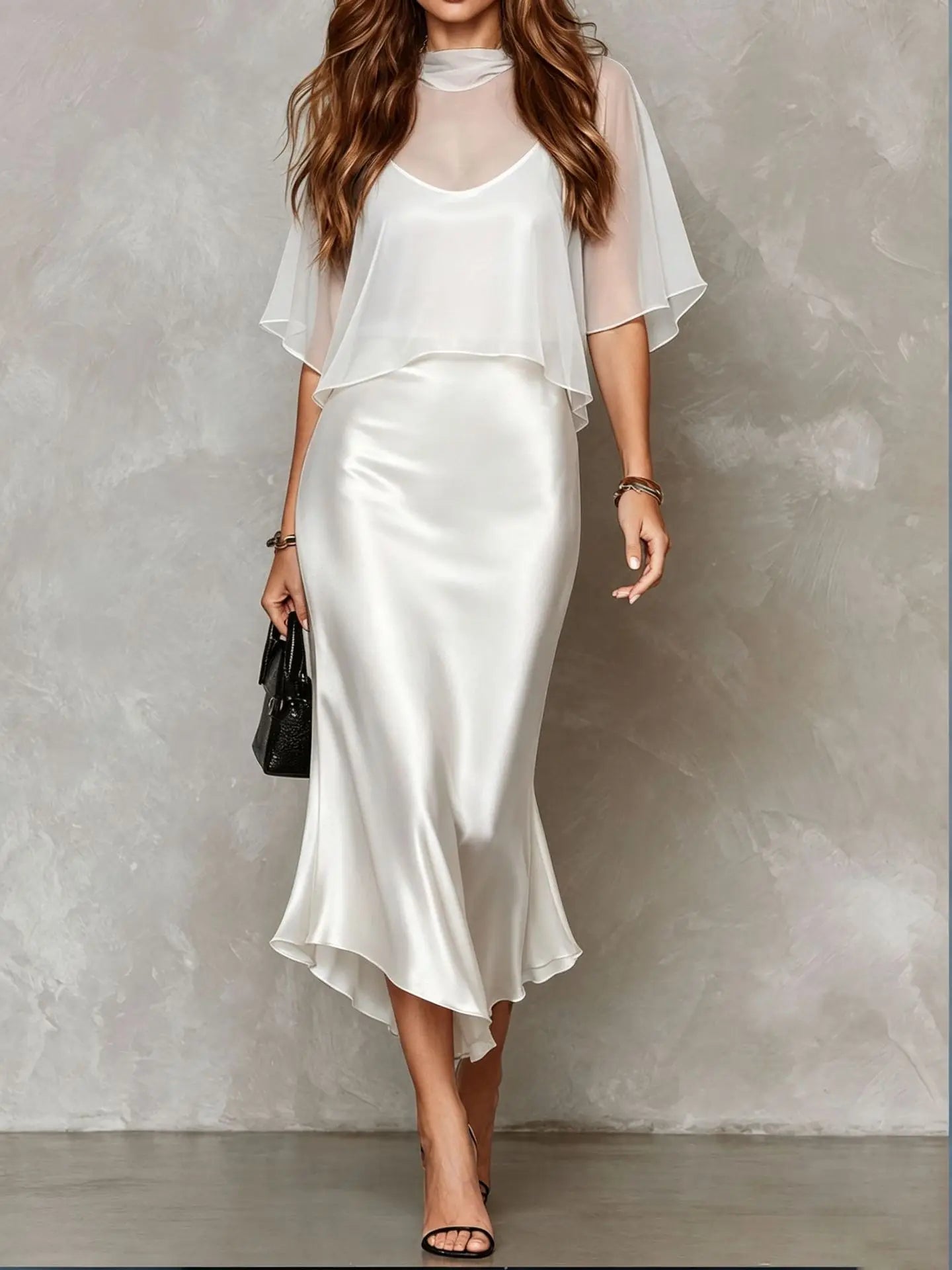 Maren Satin Midi Dress Set