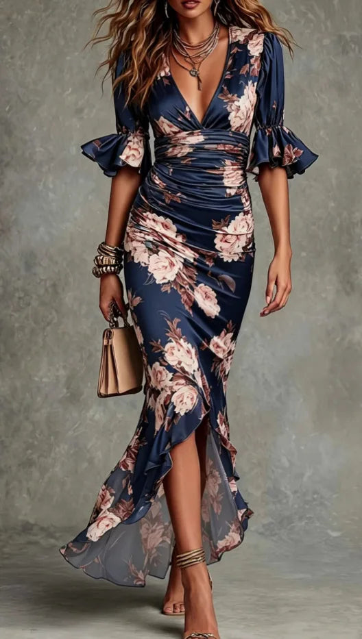 Jannat V-Neck Maxi Wedding Guest Dress