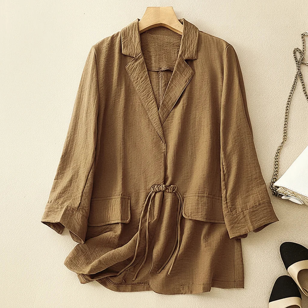 Sienna Drawstring Linen Blazer
