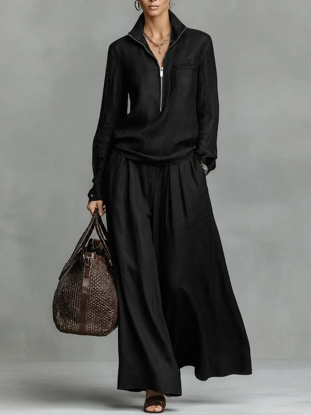 Harper Relaxed Wide Leg Pant Set