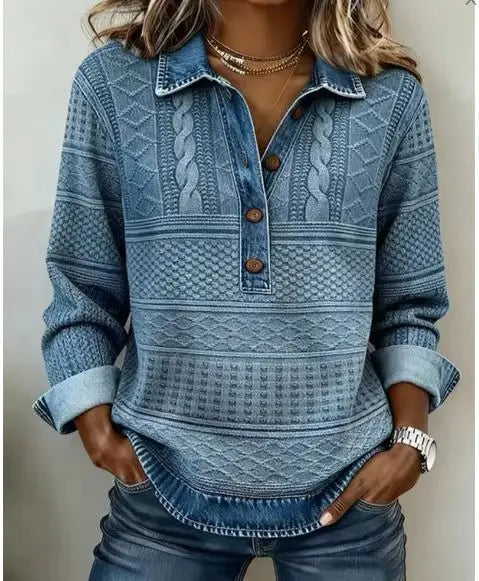 Rafalea Denim Trim Blouse