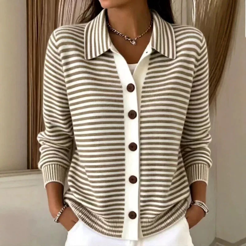Orlinda Striped Knit Cardigan