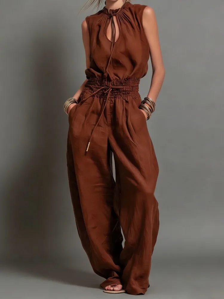 Evelyn Drawstring Wide Leg Jumpsuit