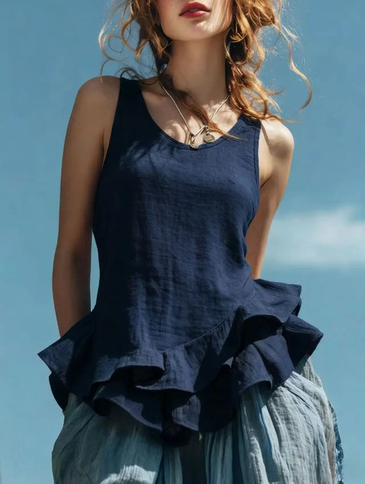 Chiara Ruffle Hem Tank Top