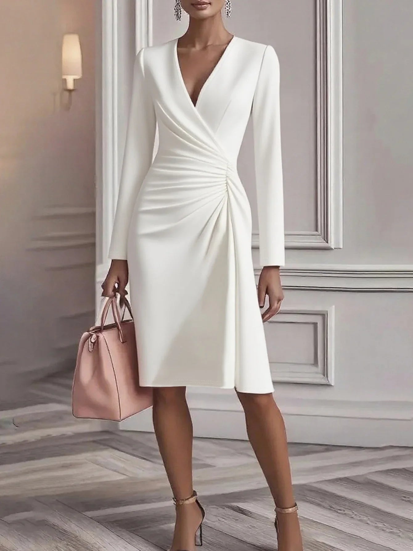 Valencia Wrap Wedding Guest Midi Dress