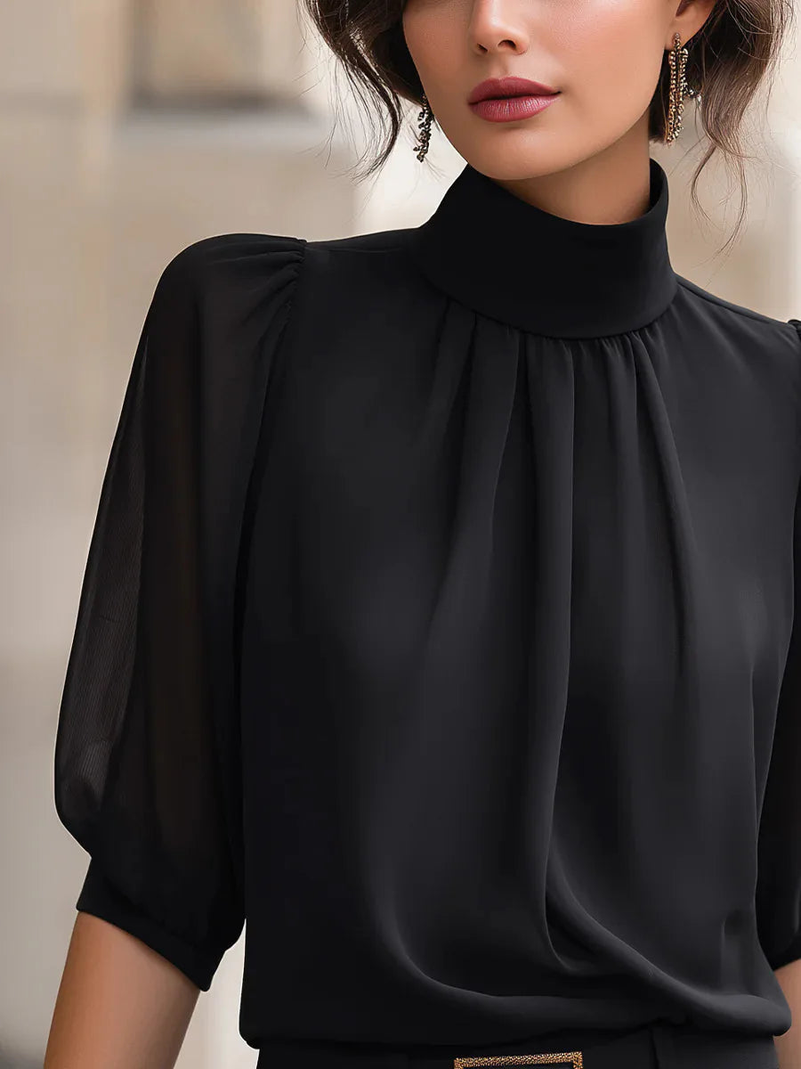 Olenna Pleated Chiffon Blouse