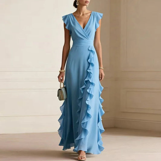 Camille Ruffle Trim Maxi Dress