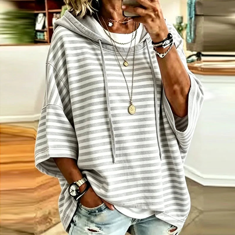 Quince Striped Hooded Pullover