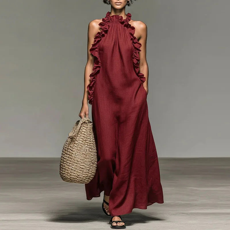 Quinn Halter Ruffle Dress