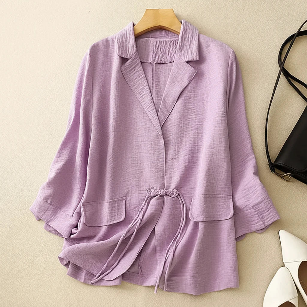 Sienna Drawstring Linen Blazer