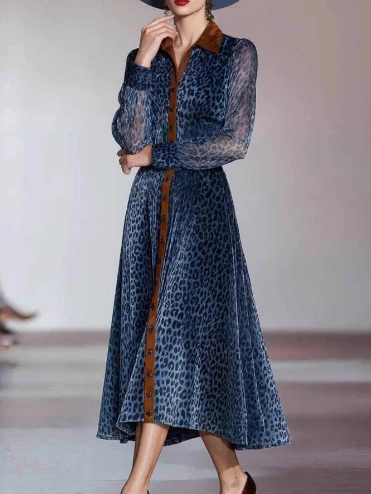 Ophelia Printed Mesh Midi Dress
