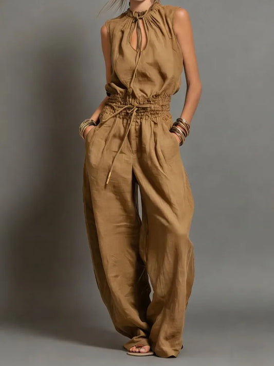 Evelyn Drawstring Wide Leg Jumpsuit
