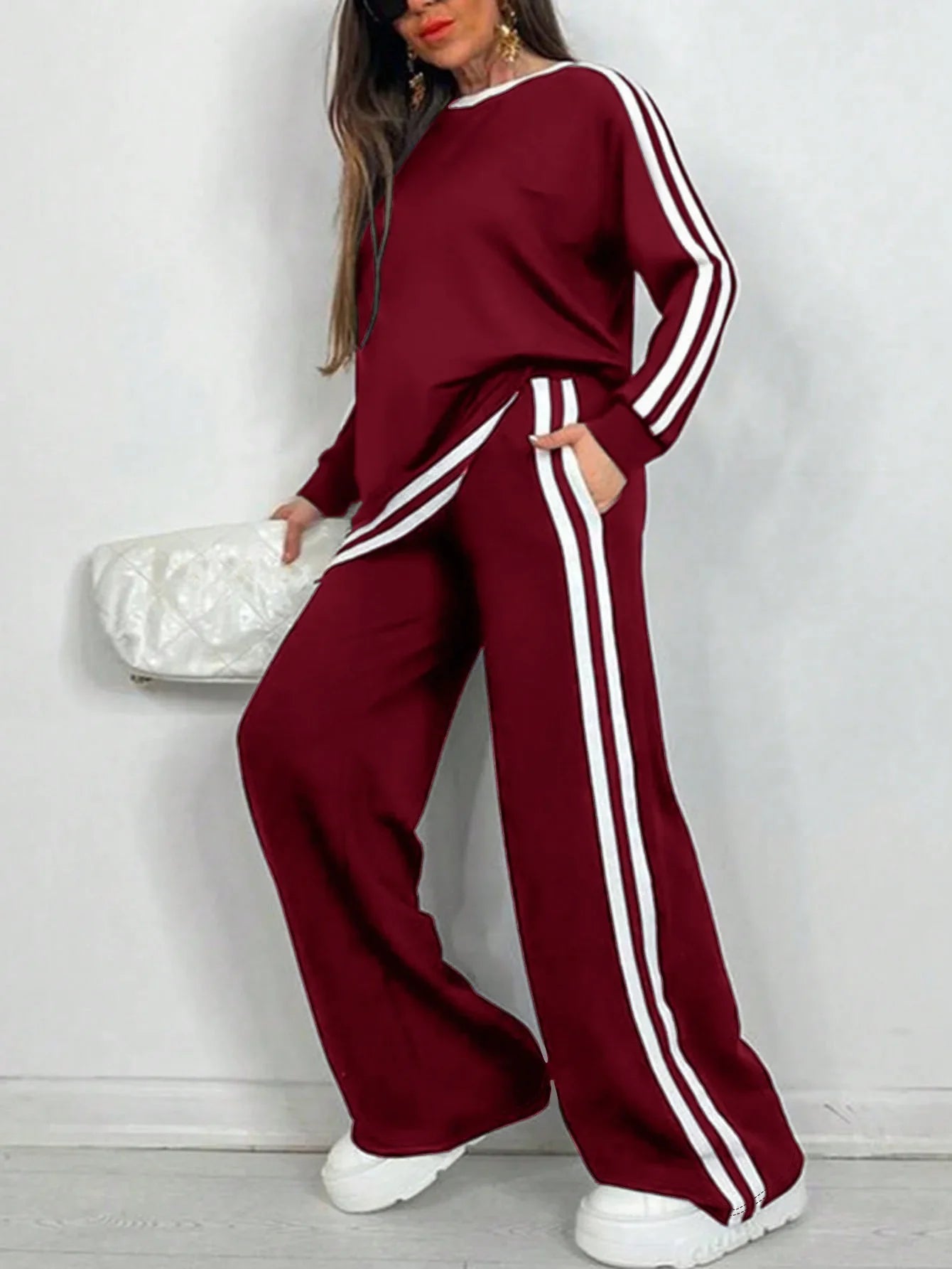 Danica Sports Stripe Lounge Set