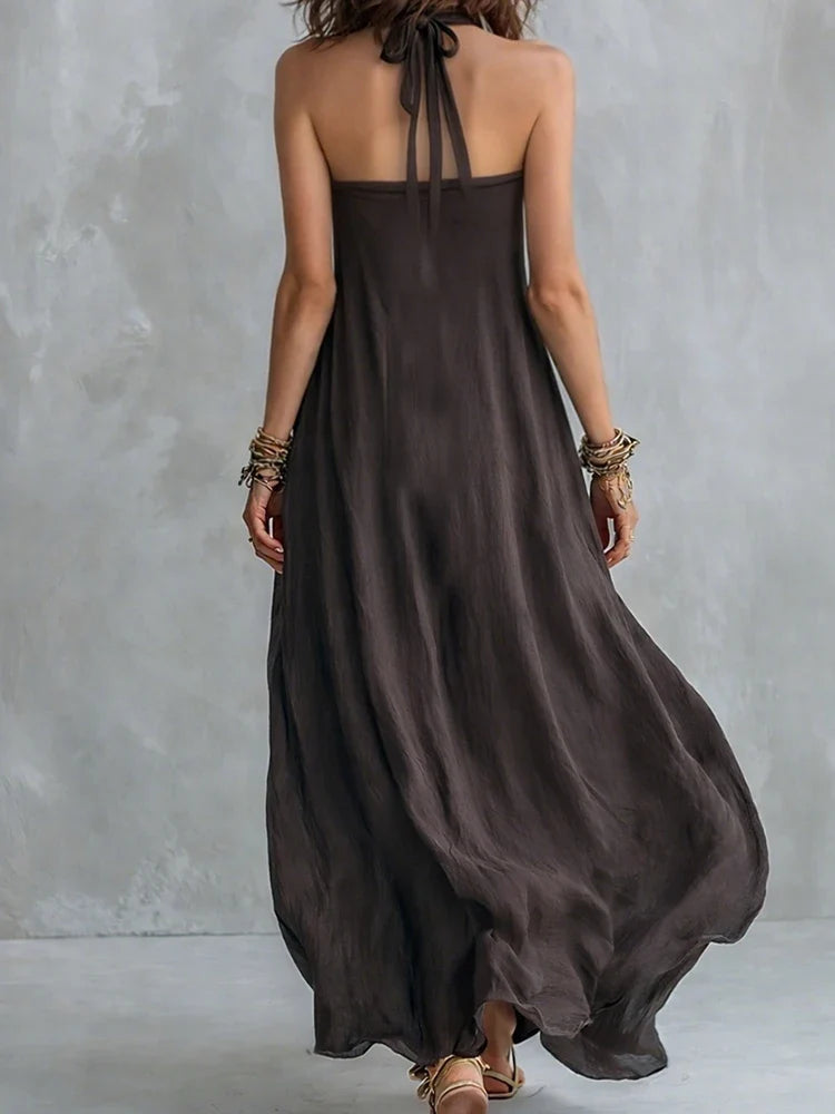 Nadia Halter Flowy Maxi Dress