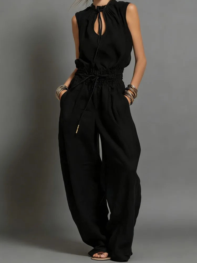 Evelyn Drawstring Wide Leg Jumpsuit