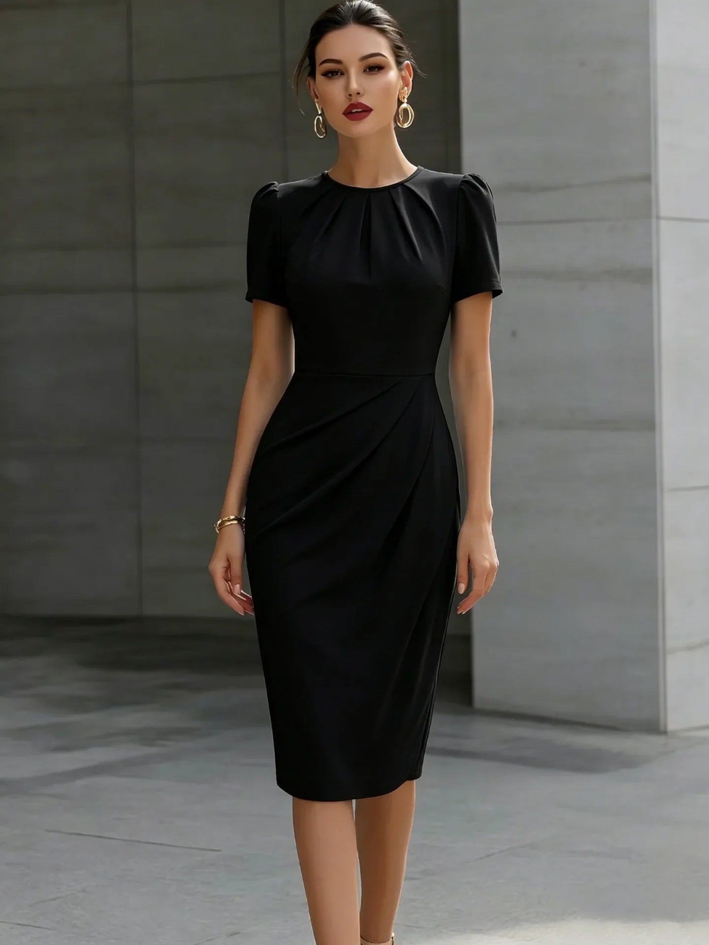 Cordella Waist Cinched Midi Dress