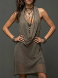Anna Bohemian Halter Knit Midi Dress
