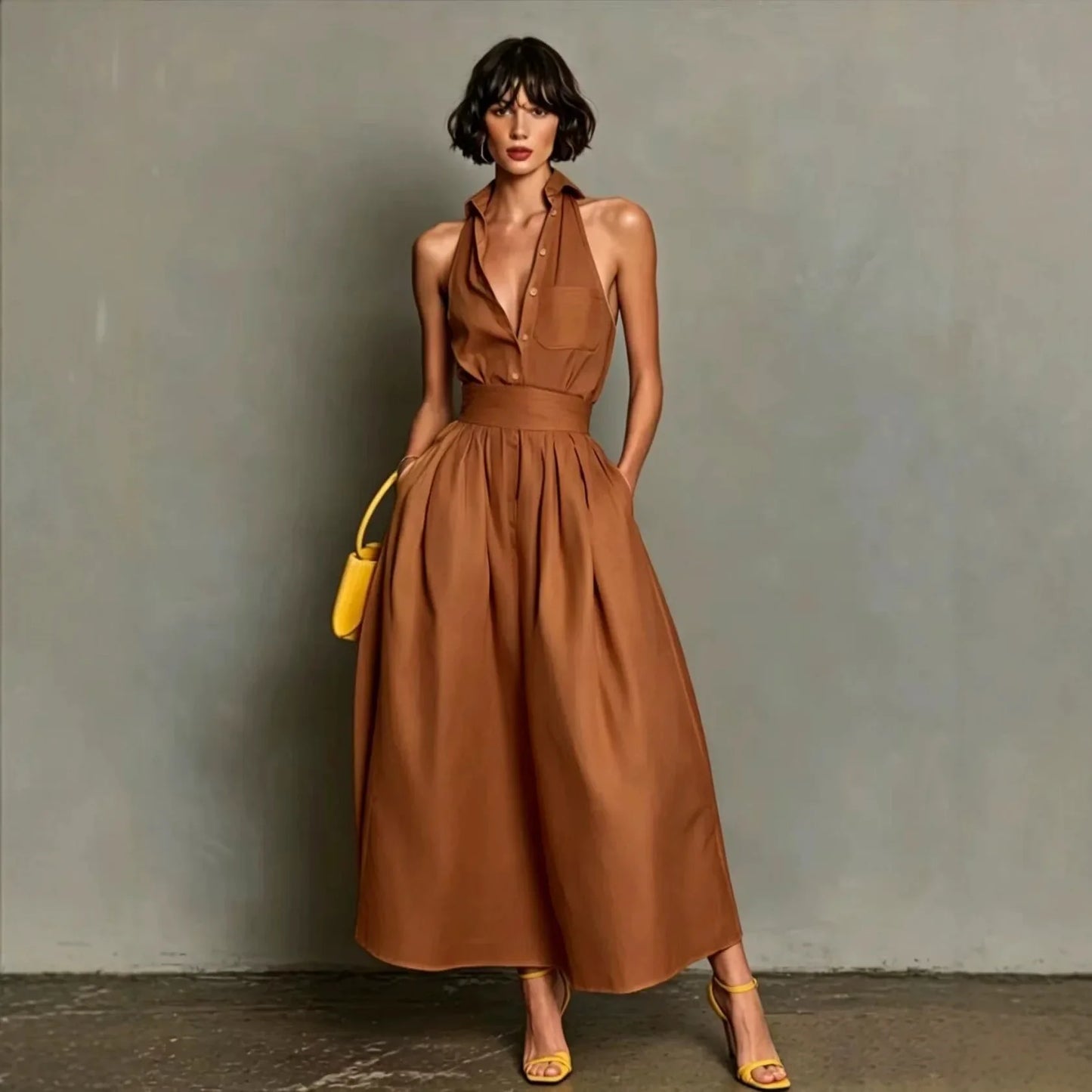 Polene Collar Shirt Midi Dress
