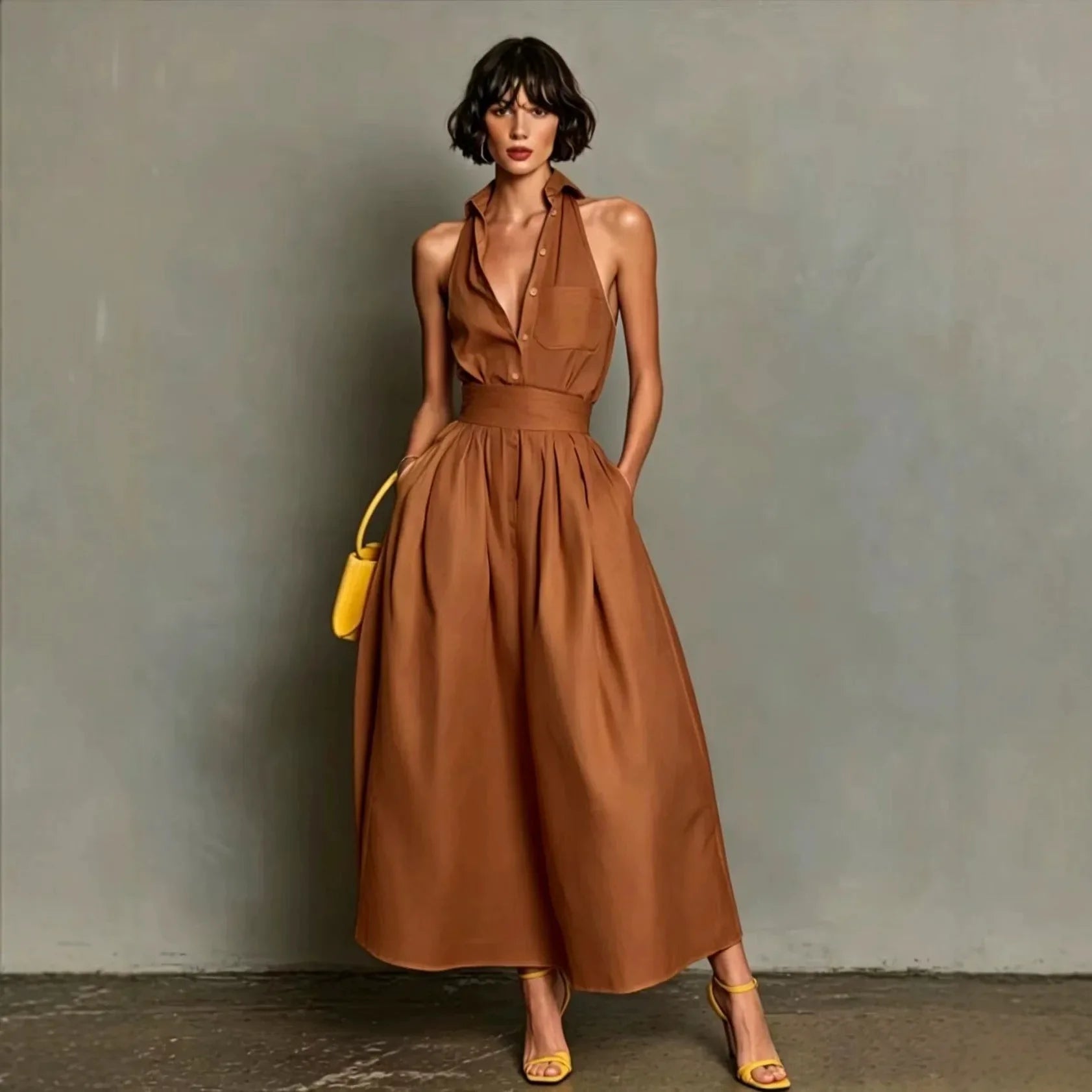 Polene Collar Shirt Midi Dress