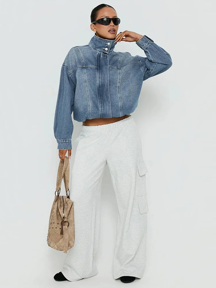 Orlinda Cropped Denim Jacket