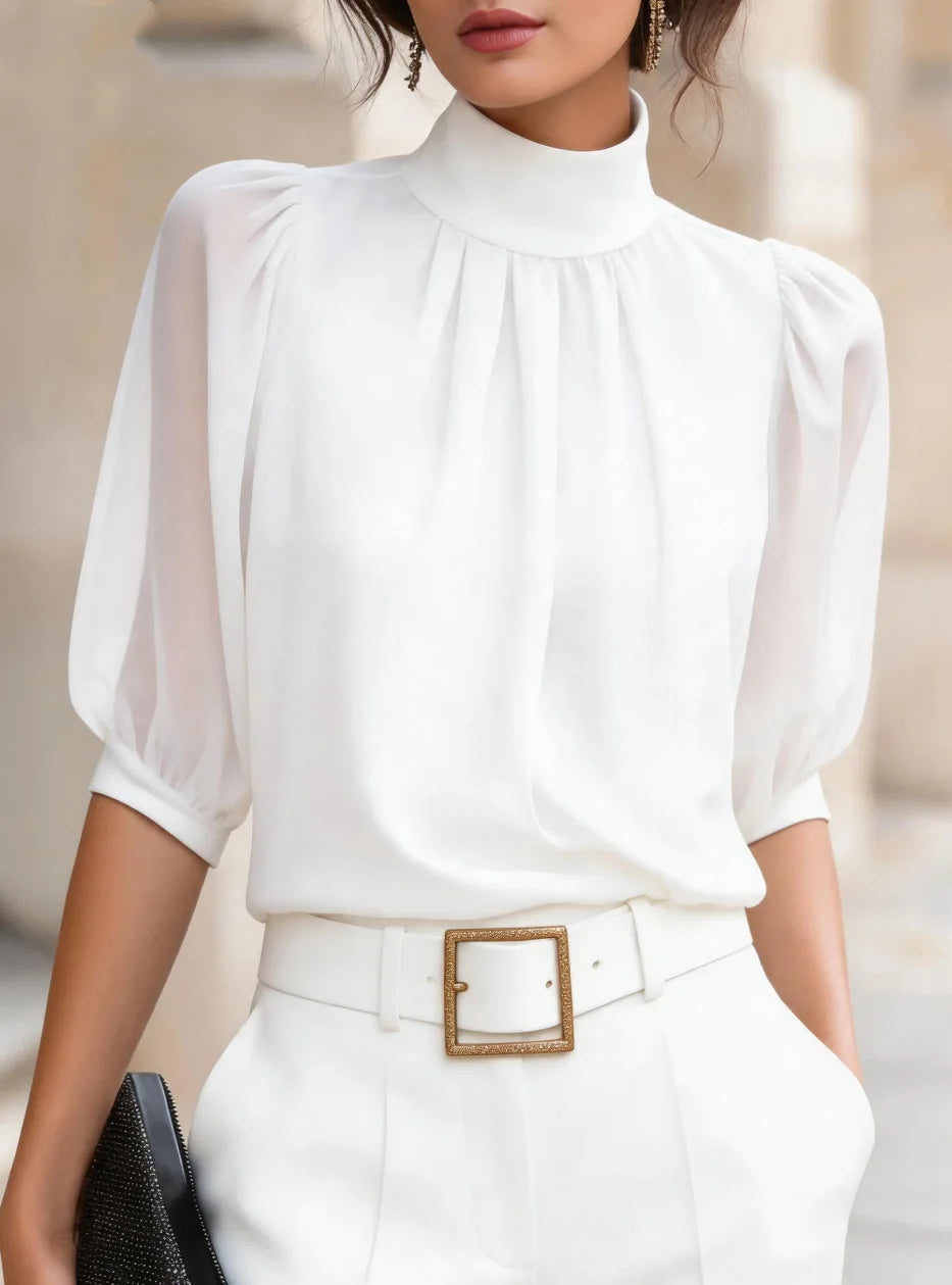 Olenna Pleated Chiffon Blouse