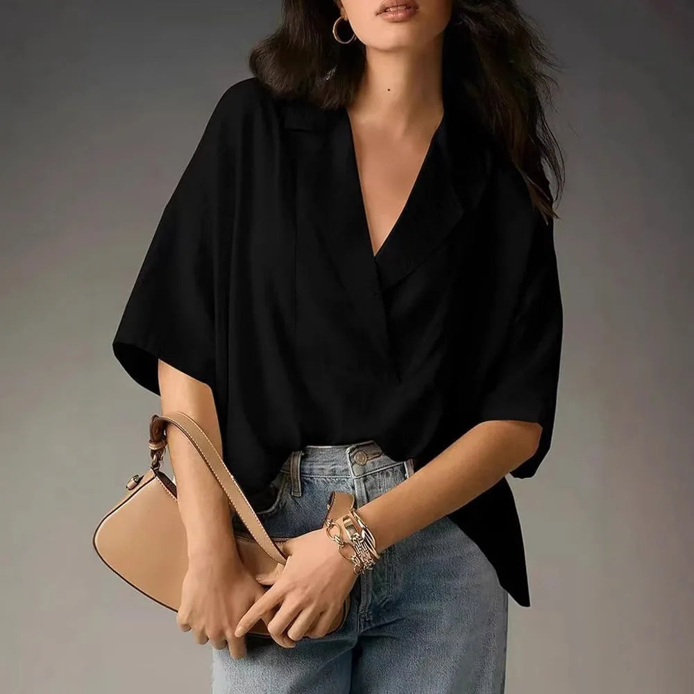 Claire V-Neck Oversized Blouse