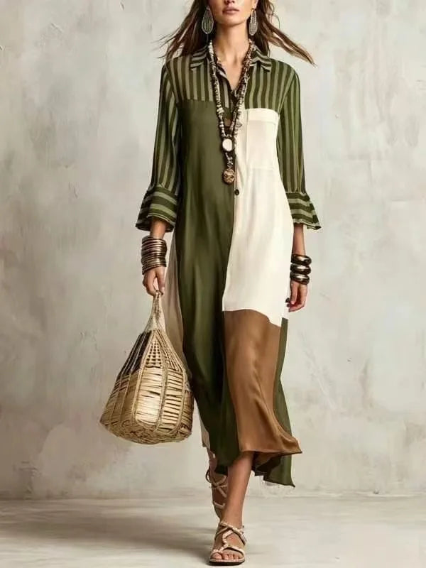 Leslie Linen Flowy Shirt Dress