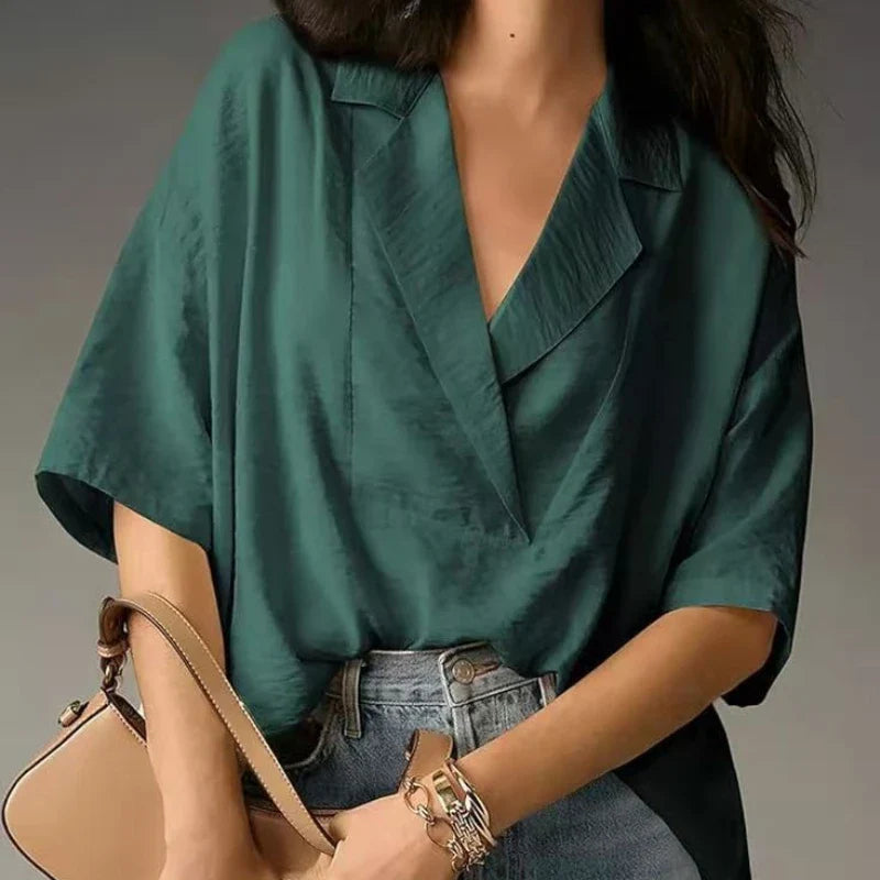 Claire V-Neck Oversized Blouse