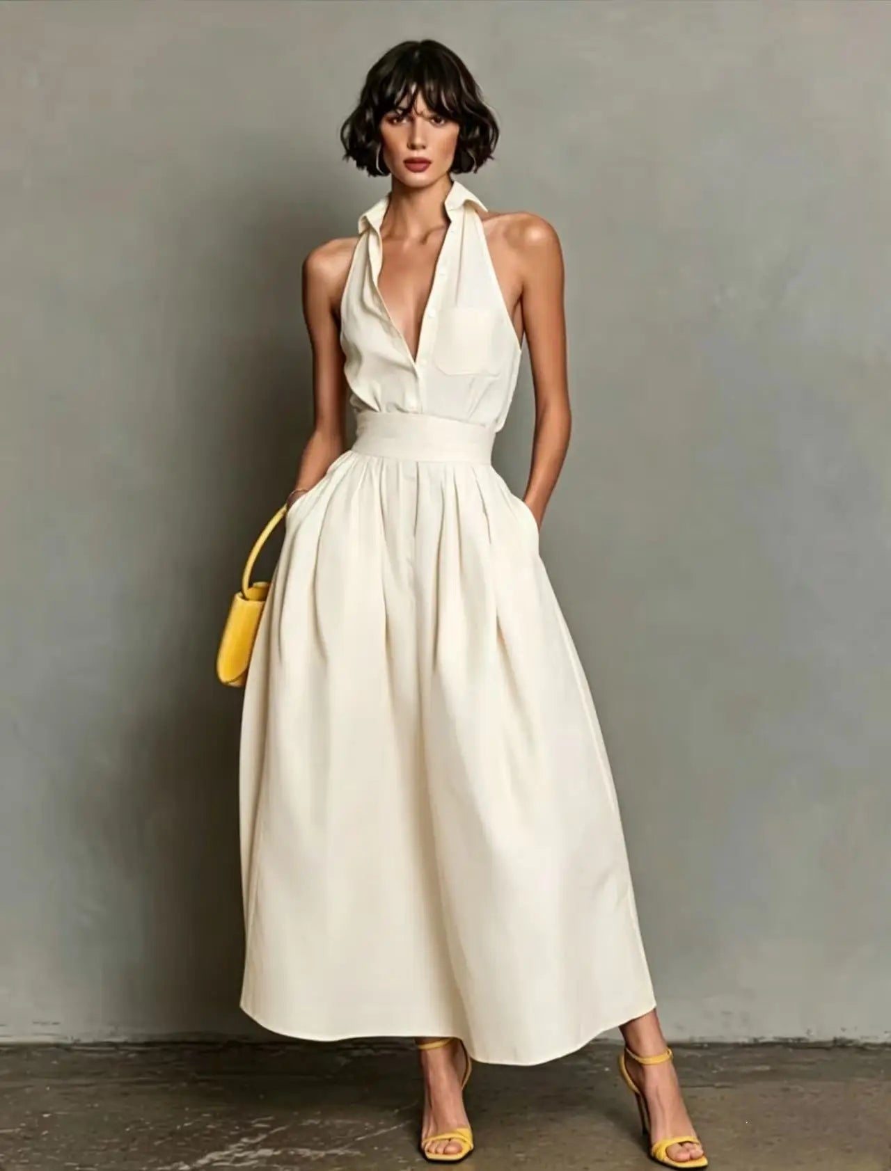 Polene Collar Shirt Midi Dress